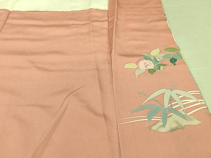 平和屋着物●訪問着 友禅 枝花文 暈し染め 金彩 正絹 逸品 AABF0611fy