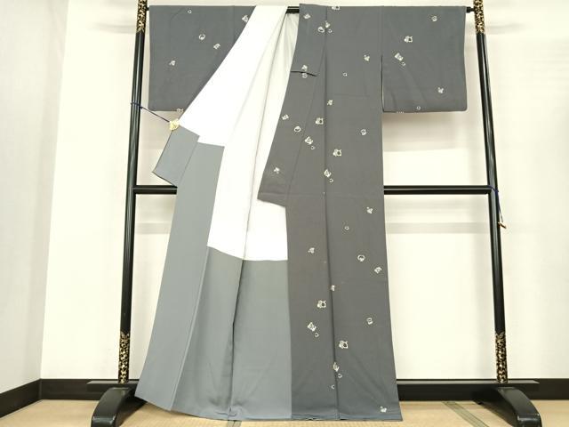 平和屋着物●上質な小紋 作家物 猿蟹合戦 正絹 逸品 AABF0612fy