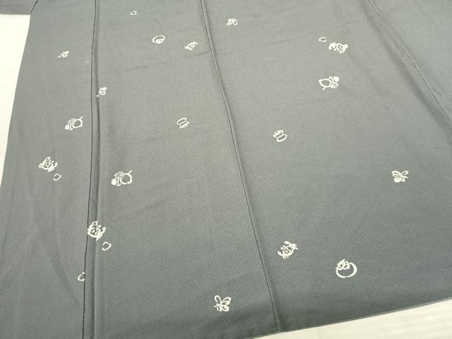 平和屋着物●上質な小紋 作家物 猿蟹合戦 正絹 逸品 AABF0612fy