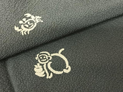 平和屋着物●上質な小紋 作家物 猿蟹合戦 正絹 逸品 AABF0612fy