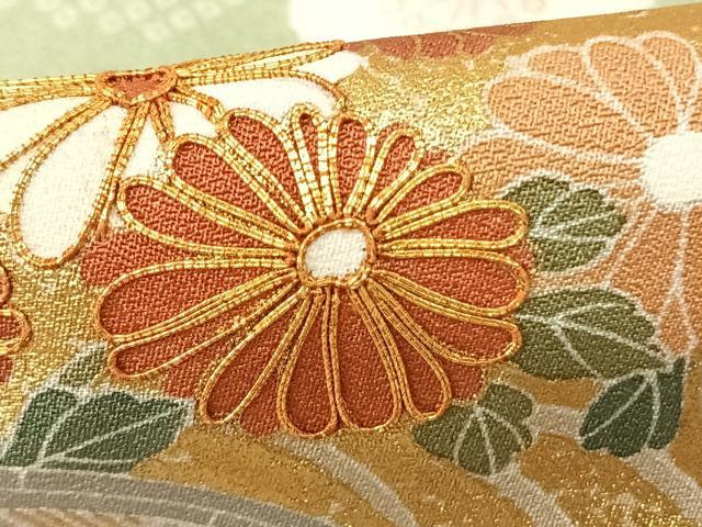 平和屋着物●訪問着　友禅　駒刺繍　雪輪花文　金銀彩　三越扱い　正絹　逸品　AABF0616fy