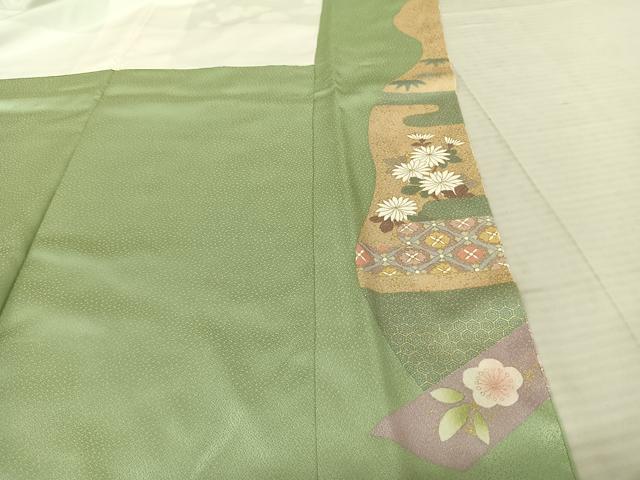 平和屋着物●訪問着　友禅　駒刺繍　雪輪花文　金銀彩　三越扱い　正絹　逸品　AABF0616fy