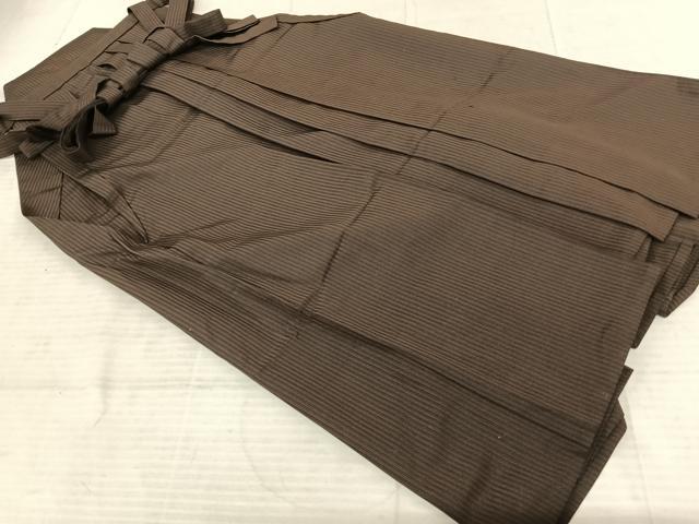平和屋着物●男性 馬乗り袴 縞 正絹 逸品 AABF0617fy