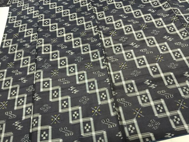 平和屋着物●本場琉球絣 紬 正絹 逸品 AABF0622fy