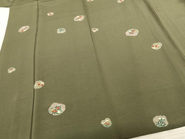 平和屋着物●上質な小紋 草花文 金彩 正絹 逸品 AABF0623fy