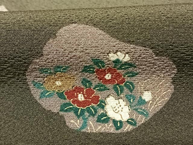 平和屋着物●上質な小紋 草花文 金彩 正絹 逸品 AABF0623fy