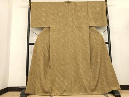 平和屋着物●上質な小紋 斜縞 正絹 逸品 AABF0624fy