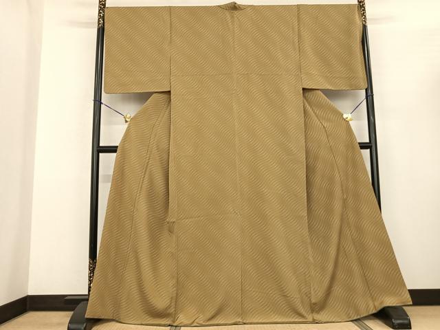平和屋着物●上質な小紋 斜縞 正絹 逸品 AABF0624fy