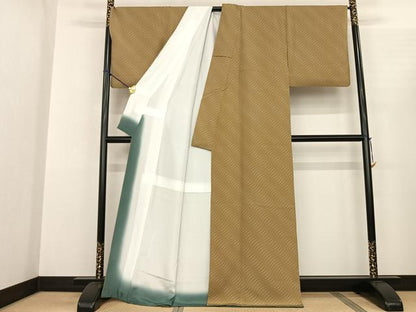 平和屋着物●上質な小紋 斜縞 正絹 逸品 AABF0624fy