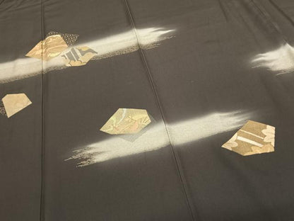 平和屋着物●訪問着 竹屋町刺繍 色紙重ね花文 暈し染め 金糸 金銀彩 正絹 逸品 AABF0625fy