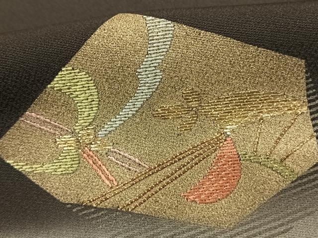 平和屋着物●訪問着 竹屋町刺繍 色紙重ね花文 暈し染め 金糸 金銀彩 正絹 逸品 AABF0625fy