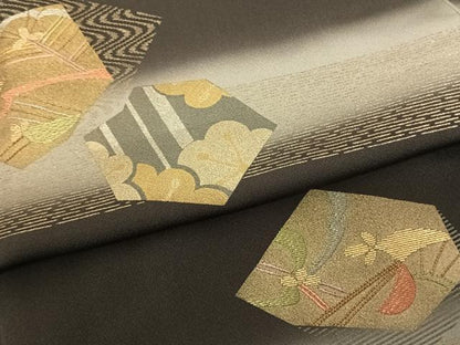 平和屋着物●訪問着 竹屋町刺繍 色紙重ね花文 暈し染め 金糸 金銀彩 正絹 逸品 AABF0625fy