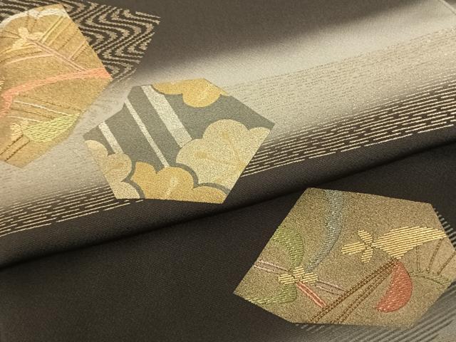 平和屋着物●訪問着 竹屋町刺繍 色紙重ね花文 暈し染め 金糸 金銀彩 正絹 逸品 AABF0625fy