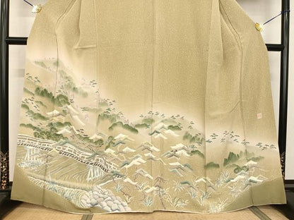 平和屋着物●倉染匠 猟彩友禅作家 倉翔篁 訪問着 風景文 暈し染め 正絹 逸品 AABF0627fy