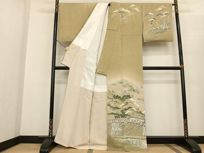 平和屋着物●倉染匠 猟彩友禅作家 倉翔篁 訪問着 風景文 暈し染め 正絹 逸品 AABF0627fy