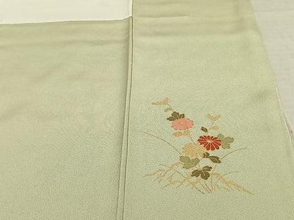 平和屋着物●訪問着 雪輪花文 暈し染め 金彩 正絹 逸品 AABF0628fy