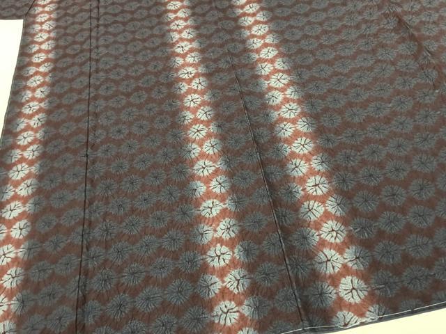 平和屋着物●上質な小紋 絞り 縞 暈し染め 正絹 逸品 未使用 AABF0634fy