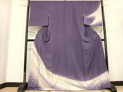 平和屋着物●訪問着 刺繍 舞花文 暈し染め 金糸 やまと誂製 正絹 逸品 AABF0636fy