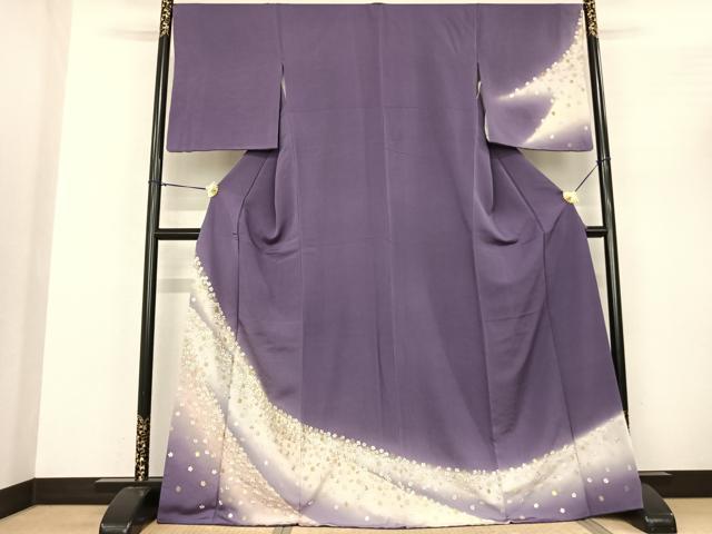 平和屋着物●訪問着 刺繍 舞花文 暈し染め 金糸 やまと誂製 正絹 逸品 AABF0636fy