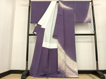 平和屋着物●訪問着 刺繍 舞花文 暈し染め 金糸 やまと誂製 正絹 逸品 AABF0636fy