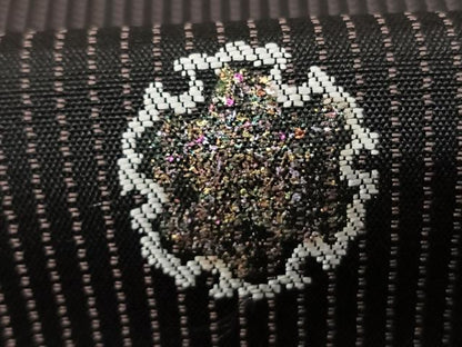 平和屋着物●上質な小紋 お召地 総刺繍 雪輪文 金銀糸 金彩 正絹 逸品 AABF0639fy