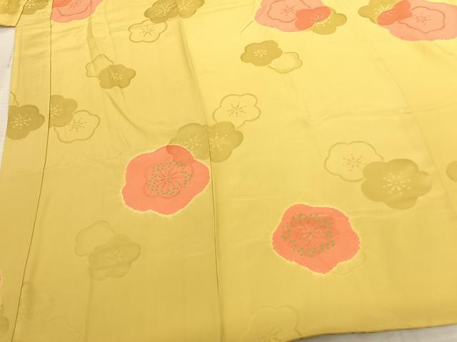 平和屋着物●振袖用長襦袢 袷 絞り 舞花文 金彩 正絹 逸品 AABF0648fy