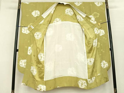 平和屋着物●振袖用長襦袢　無双仕立て　絞り　舞花文　やまと誂製　正絹　逸品　AABF0650fy