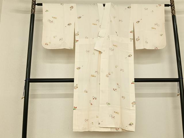 平和屋着物●長襦袢 無双仕立て 十二支 張子 金彩 正絹 逸品 AABF0651fy