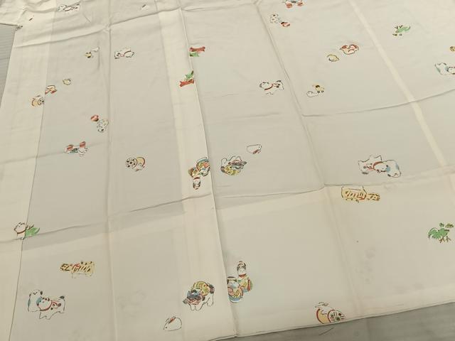 平和屋着物●長襦袢 無双仕立て 十二支 張子 金彩 正絹 逸品 AABF0651fy