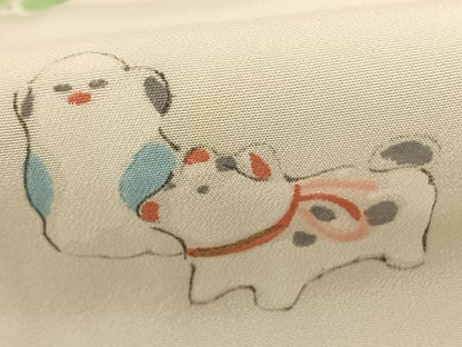 平和屋着物●長襦袢 無双仕立て 十二支 張子 金彩 正絹 逸品 AABF0651fy