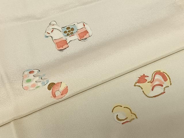 平和屋着物●長襦袢 無双仕立て 十二支 張子 金彩 正絹 逸品 AABF0651fy