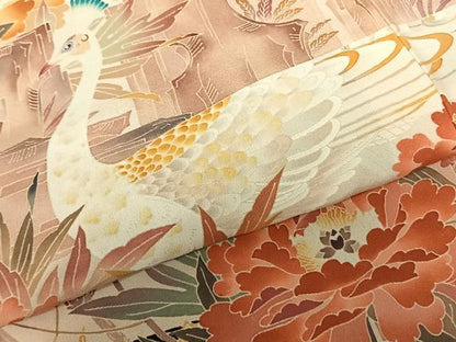 平和屋着物●本加賀友禅作家 中町博志 黒留袖 孔雀花文 正絹 逸品 未使用 AABF0653fy