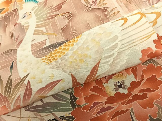 平和屋着物●本加賀友禅作家 中町博志 黒留袖 孔雀花文 正絹 逸品 未使用 AABF0653fy