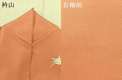 平和屋着物●訪問着 扇面花文 鶴 暈し染め 金銀彩 正絹 逸品 AABF0655fy