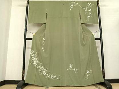 平和屋着物●訪問着 友禅 枝花文 正絹 逸品 AABF0656fy