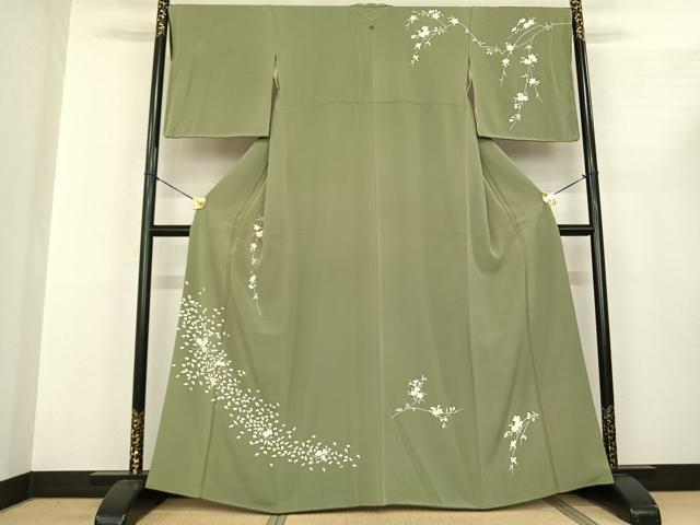 平和屋着物●訪問着 友禅 枝花文 正絹 逸品 AABF0656fy