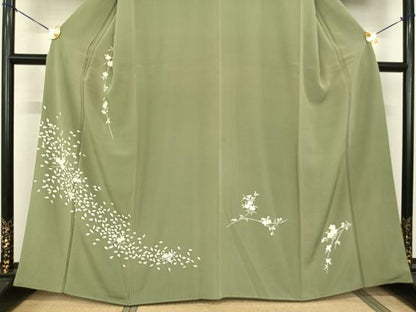 平和屋着物●訪問着 友禅 枝花文 正絹 逸品 AABF0656fy