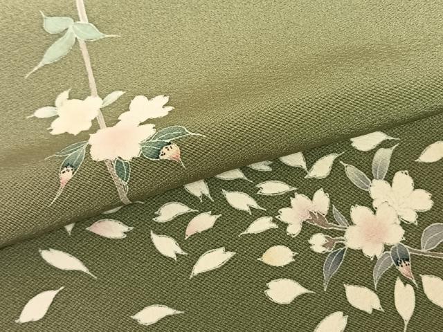平和屋着物●訪問着 友禅 枝花文 正絹 逸品 AABF0656fy