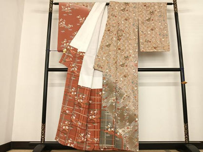 平和屋着物●訪問着 雪輪花文 暈し染め 金彩 正絹 逸品 未使用 AABF0657fy