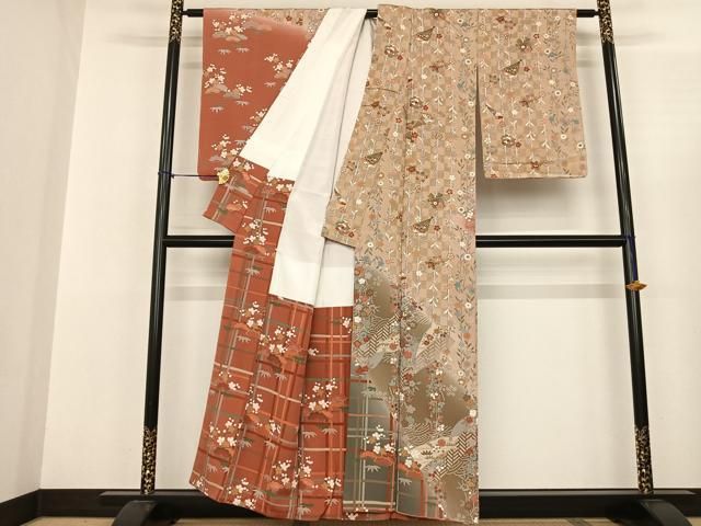 平和屋着物●訪問着 雪輪花文 暈し染め 金彩 正絹 逸品 未使用 AABF0657fy