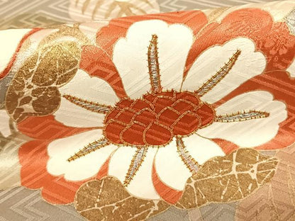 平和屋着物●豪華振袖　駒刺繍　枝花文　金彩　正絹　逸品　AABF0661fy