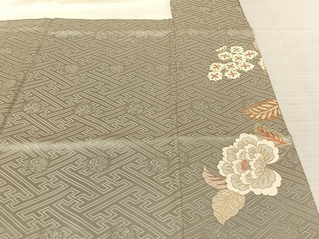 平和屋着物●豪華振袖　駒刺繍　枝花文　金彩　正絹　逸品　AABF0661fy
