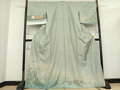 平和屋着物●本場縞大島紬 訪問着 作家物 蕪 暈し染め 宮之原織物謹製 証紙付き 正絹 逸品 AABF0663fy