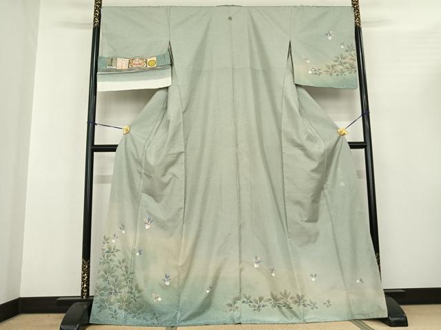 平和屋着物●本場縞大島紬 訪問着 作家物 蕪 暈し染め 宮之原織物謹製 証紙付き 正絹 逸品 AABF0663fy