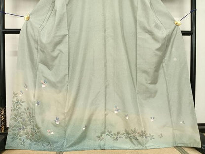 平和屋着物●本場縞大島紬 訪問着 作家物 蕪 暈し染め 宮之原織物謹製 証紙付き 正絹 逸品 AABF0663fy