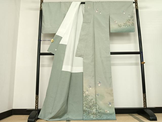 平和屋着物●本場縞大島紬 訪問着 作家物 蕪 暈し染め 宮之原織物謹製 証紙付き 正絹 逸品 AABF0663fy