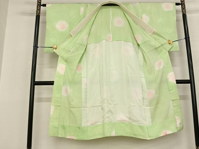 平和屋着物●長襦袢 無双仕立て 舞葉文 暈し染め 正絹 逸品 AABF0665fy