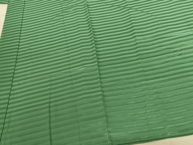 平和屋着物●振袖用長襦袢 無双仕立て 縞 若竹色 半衿刺繍 正絹 逸品 AABF0668fy