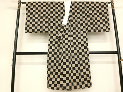 平和屋着物●長襦袢 無双仕立て 市松文様 正絹 逸品 AABF0669fy