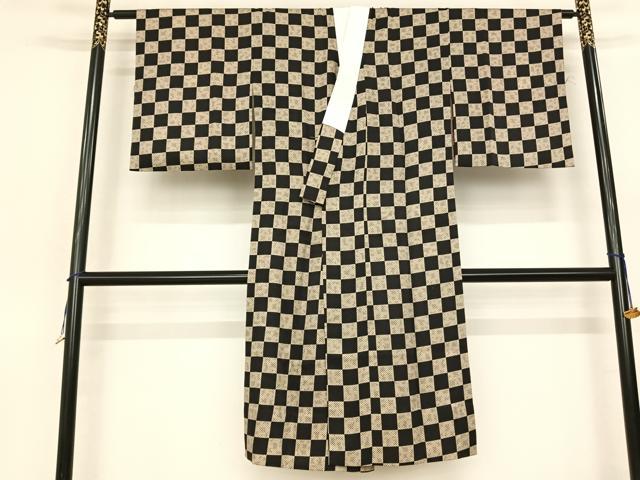平和屋着物●長襦袢 無双仕立て 市松文様 正絹 逸品 AABF0669fy